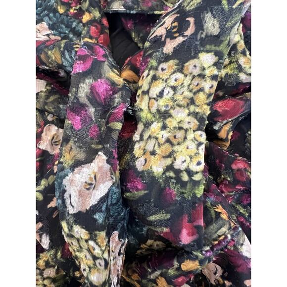 Amanda Uprichard Revolve Hera Floral deep V Romantic Thong Bodysuit Sz XL - Picture 11 of 12